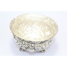 Handmade Dish Bowl Oxidized 925 Sterling Solid Silver India Hand Engraved F